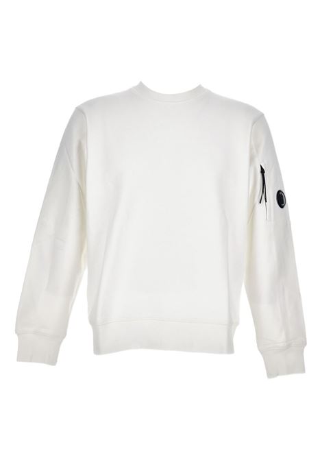 diagonal raised fleece sweatshirt man white C.P. COMPANY | RCCMSS713A-005086W103